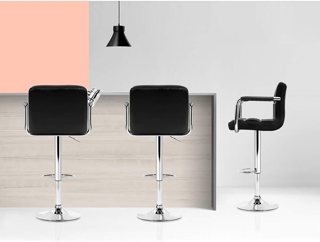 Artiss Bar Stools Stool Set of 4 Adjustable Kitchen Swivel Counter Barstools Dining Chair Gas Lift Leather Black in 68-81Cm Seat Height Floor for Home Bar Dining Room Cafe Outdoor Indoor image number 7