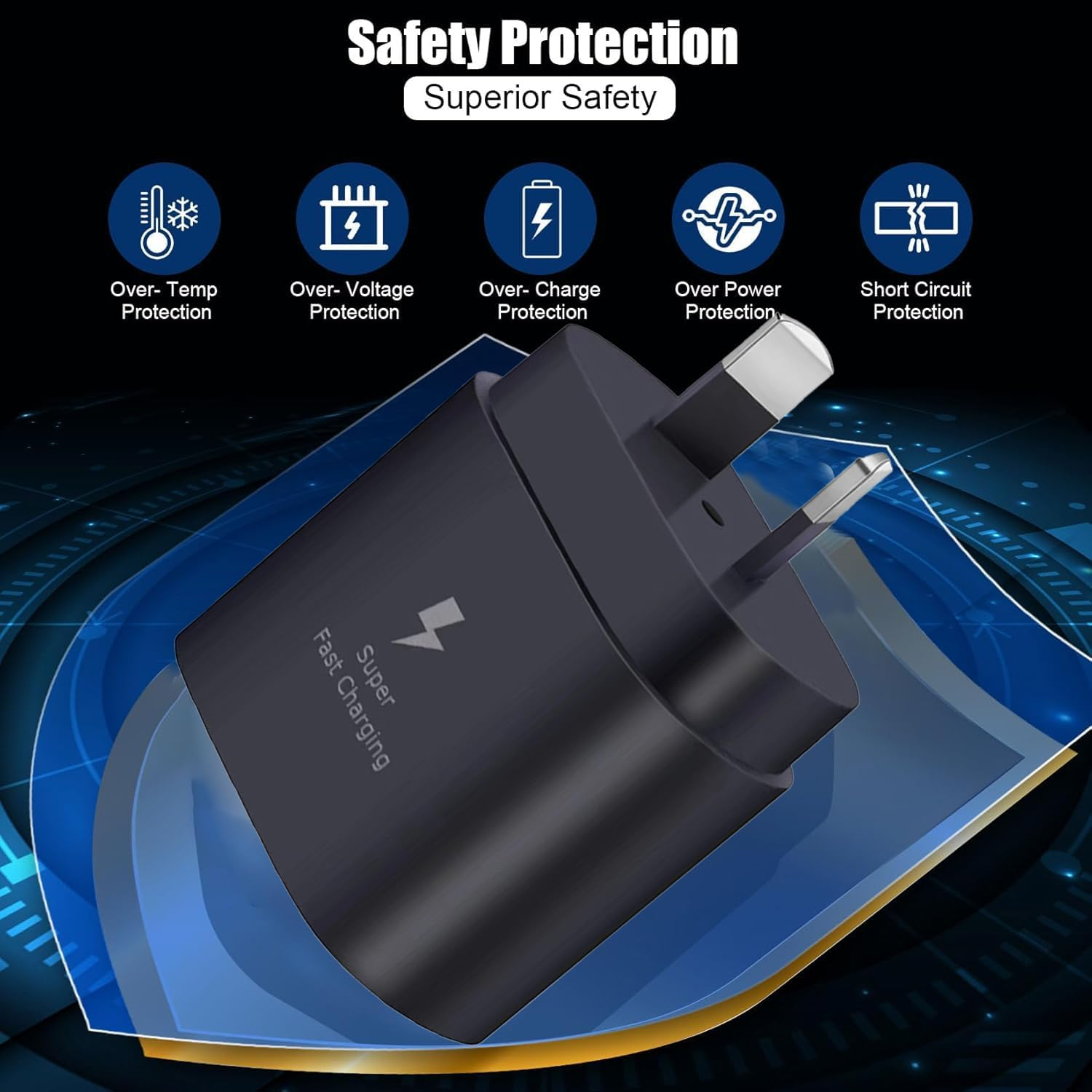 USB C Fast Charger for Samsung, 25W Super Fast Type C Charger Block, Phone Wall Plug Charger for Samsung Galaxy S25/S24 Ultra/S23/S22/S21/S20/Note 20/10, Pixel 6 5 4 Pro Xl/Iphone 16/15 Series (Black) image number 4