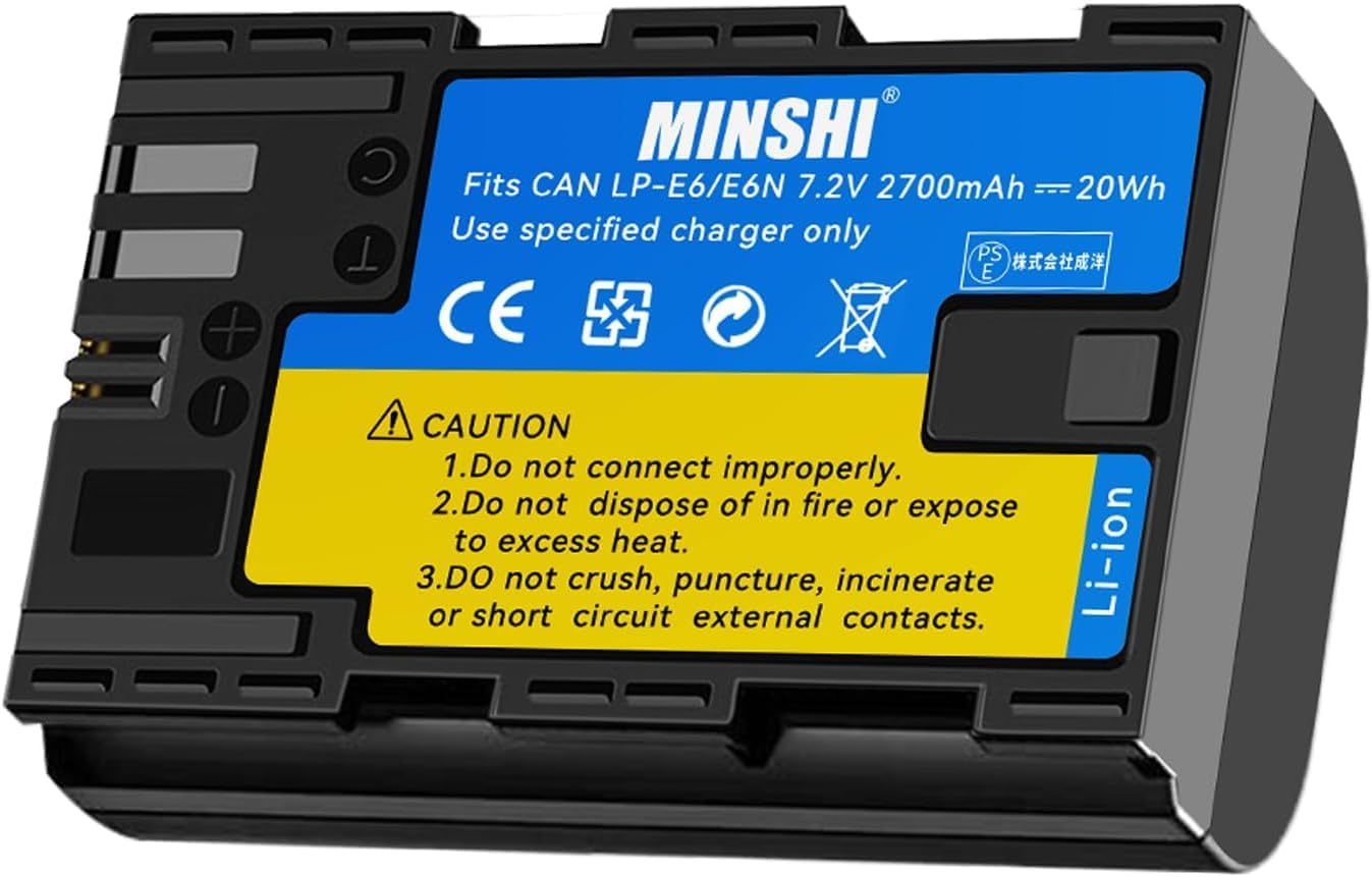 MINSHI LP-E6 Replacement Battery Compatible with Canon EOS 7D,EOS R5, EOS R6, EOS R7, EOS R, EOS Ra, EOS 5D Mark II【7.2V 2700Mah】 High Performance Compatible Camera Battery 2023KA image number 4