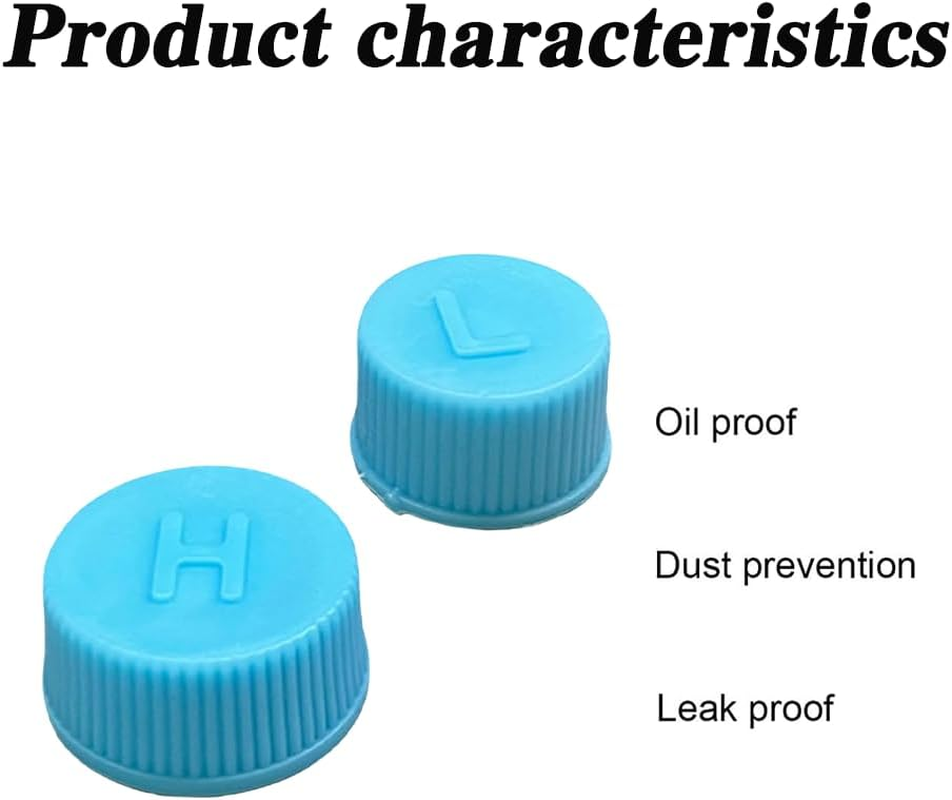 Car A/C Valve Core Caps R134A Leakproof Air Conditioning System High Low Side Charging Port Replacement Caps for Automotive AC Repair, 2PCS image number 4