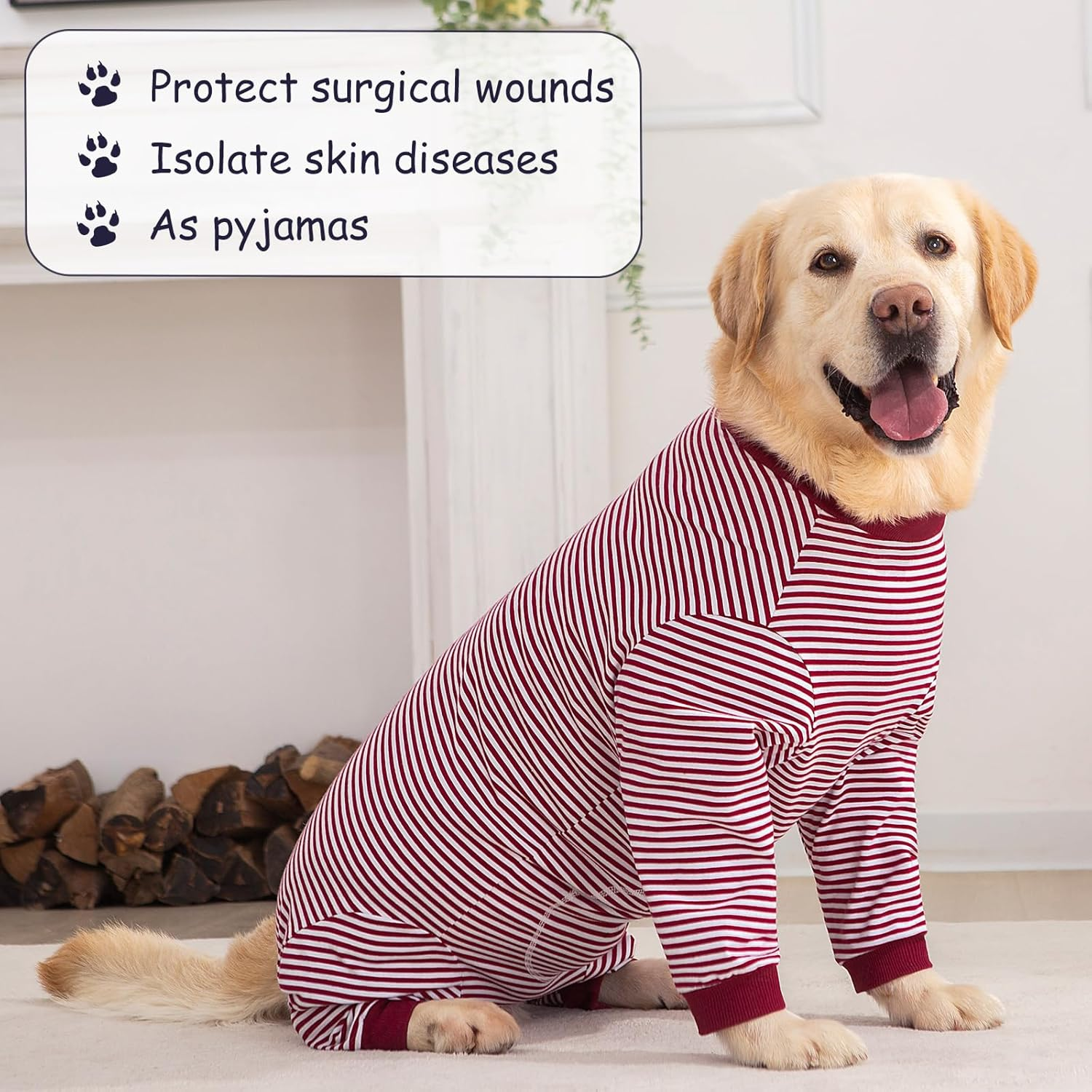 Axcimond Dog Bodysuit with Legs for Large and Medium Dogs Surgical Body Dog Castration Male Dog Bodysuit after Surgery with Zip Dog Onesie Full Body Leak Protection Dog Collar Alternative image number 3