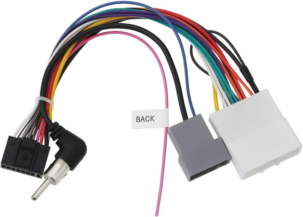 YINETTECH 1Pc 20-Pin Android Car Radio Wire Harness Adapter 16-Pin ISO Stereo Cable with Antenna Plug Compatible with Nissan Sunny 2012-2016 Compatible with Nissan Sylphy 2012-2016 image number 3