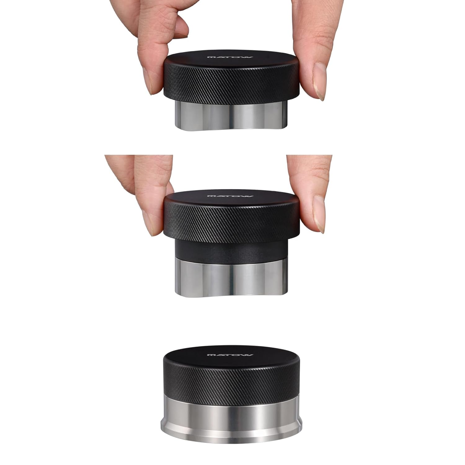 MATOW 2 in 1 Design Gravity Distributor and Magnetic Dosing Funnel Combo, 53.3Mm Adaptive Espresso Distributor and 54Mm Stainless Steel Magnetic Dosing Ring Compatible with Breville 54Mm Portafilter