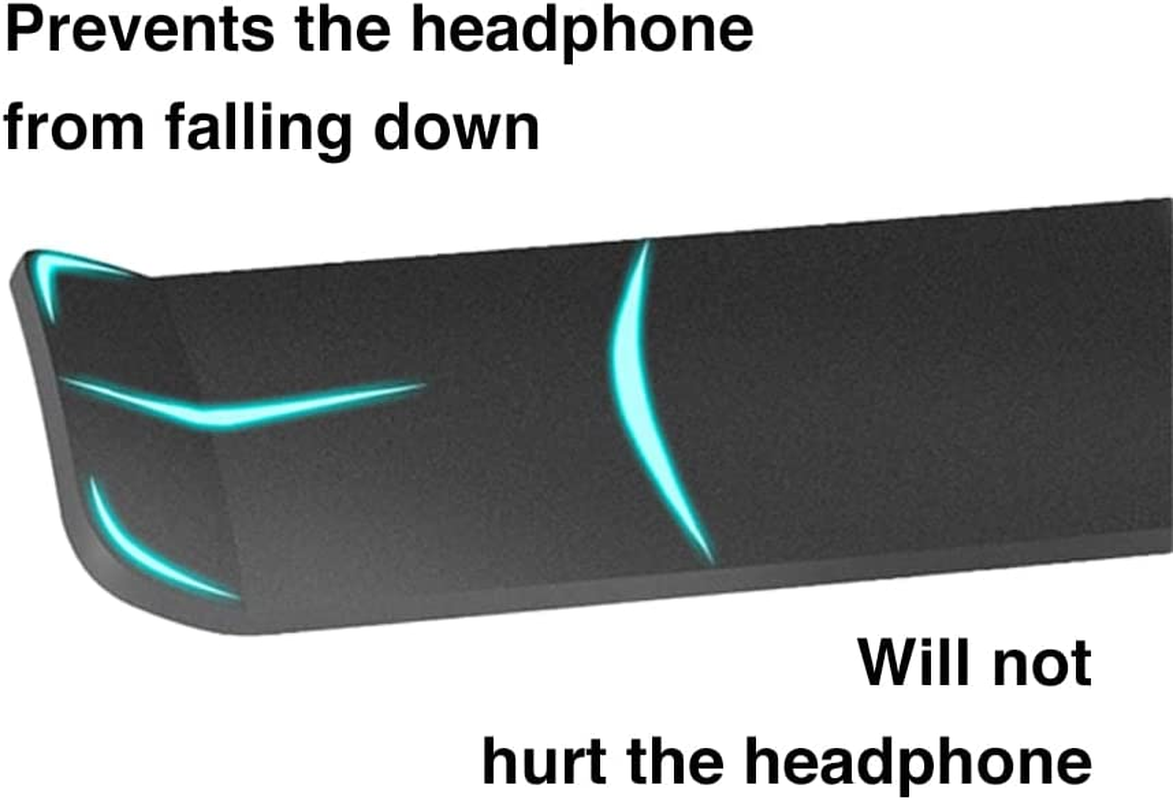 Aluminum Under-Desk Headphone Hook 2 Pack, with Strong Adhesive VHB Tape, Holds 5 Lbs (Black) image number 1