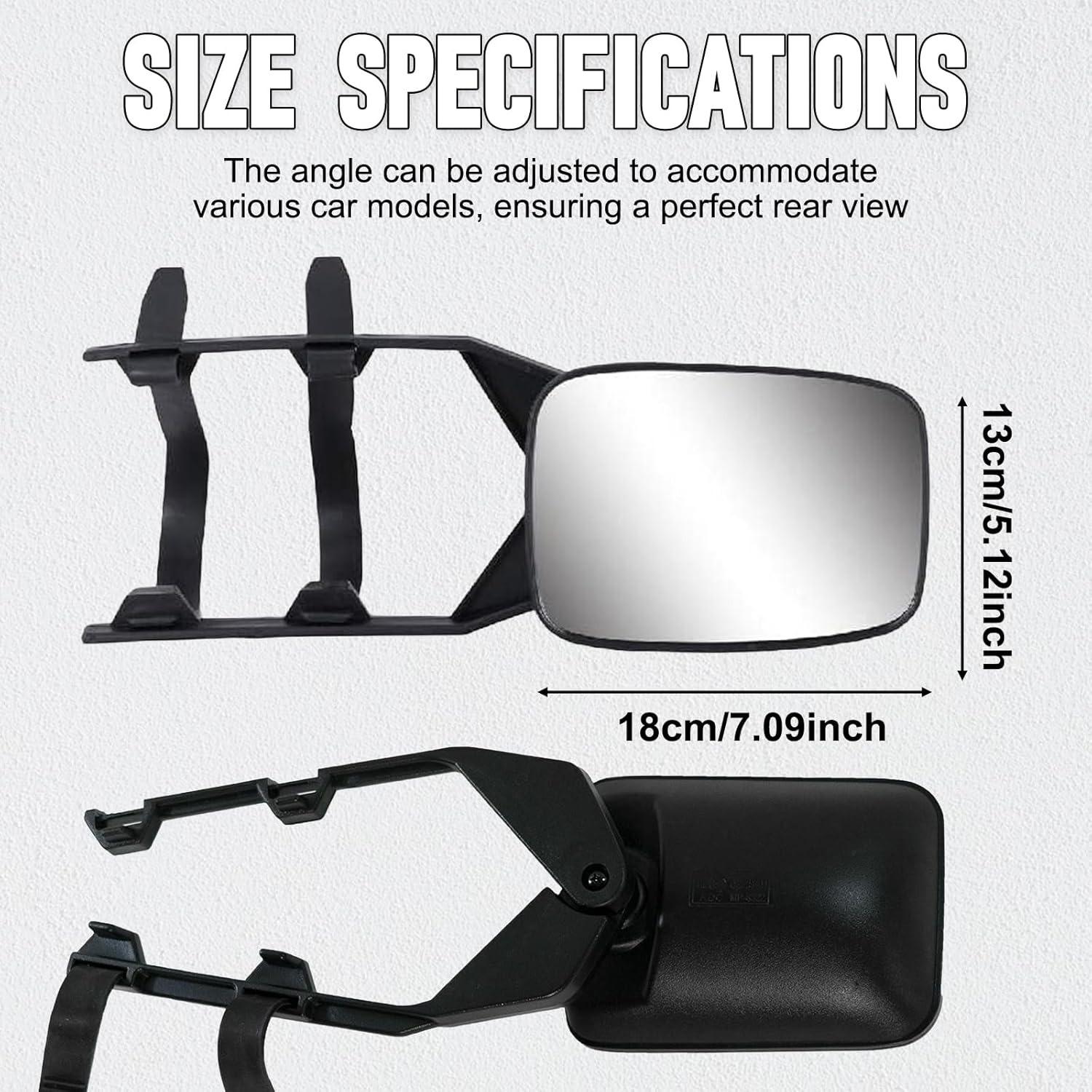 Car Towing Mirrors - Baceyong Trailer Caravan Towing Mirrors Wing Mirror Long Arm Extensions for Caravan Towing, Pack of 1 image number 2