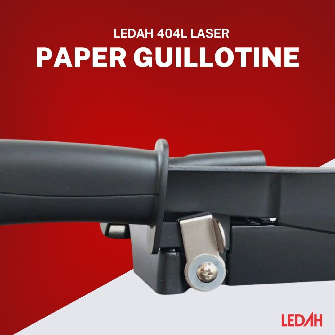 Ledah 404L A3 Paper Cutter Guillotine with Laser Guide, 10-Sheet Capacity, Metal Base, Blade Lock Protection, Black