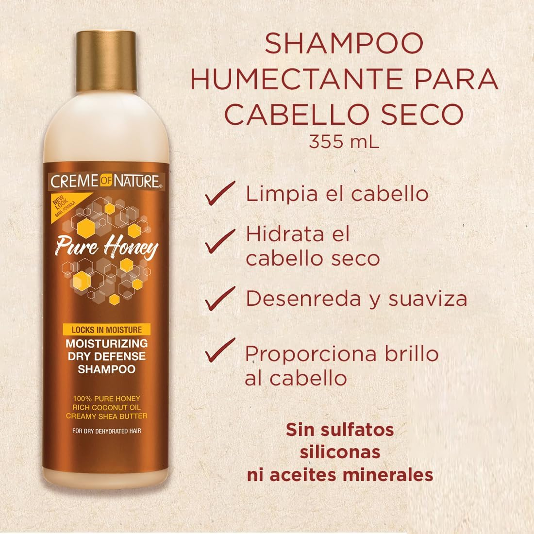 Creme of Nature Coconut Oil & Shea Butter Shampoo By,Dry Defense for Damaged Hair, Formula with Pure Honey, 12.07 Fl Oz image number 4