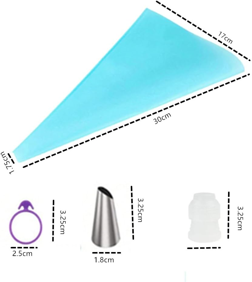 Piping Bags and Tips Set, Cuicanfla 15 Pcs Frosting Piping Kit for Baking with Reusable Pastry Bags and Tips, Piping Nozzles, Standard Converters, Cake Decorating Tools image number 2