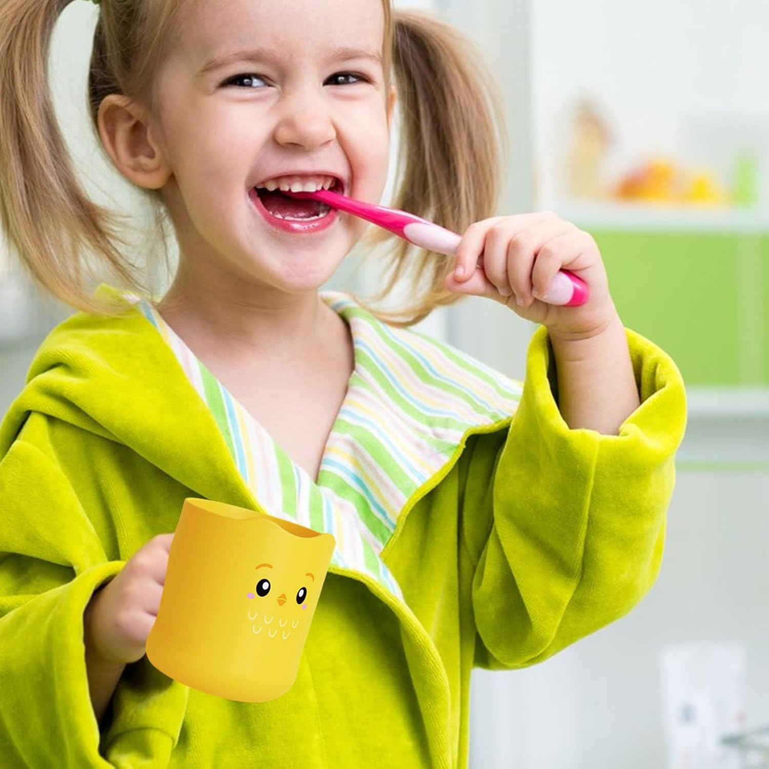 Generic Kids Mouthwash Cups - 300Ml Bathroom Toothbrush Cup Kids Cartoon - Adorable Bathroom Cup, Smooth Kids Cup for Boys, Girls, Toothbrush image number 2