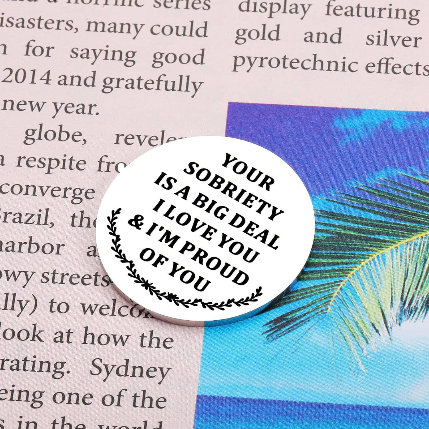 1 Year Sobriety Token, Boys Stress Relief Gifts, Sobriety Gifts for Men Women, Aa Medallions, One Year Sober Gifts for Him, Recovery Gifts Alcoholics Anonymous Gifts, Cancer Survivor Gifts, Silver image number 1