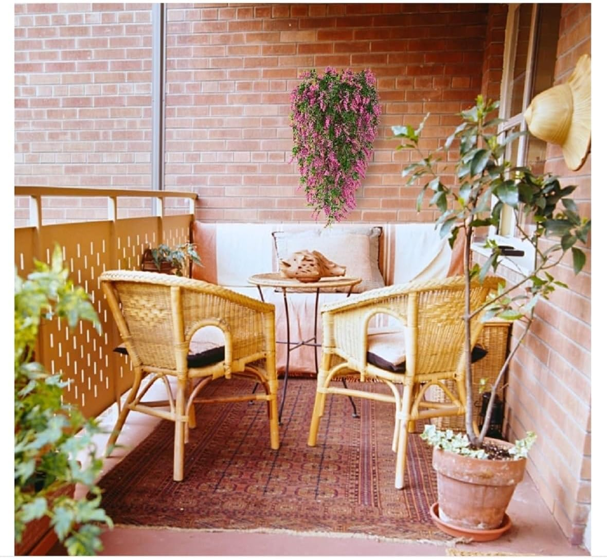 JLHOUSE AUA7001-3 2Pcs Artificial Lavender Flowers Fake Hanging Flowers Uv Resistant for Outdoors Faux Lavender Flowers for Indoor Outdoor Home Garden Christmas Wedding Party Decoration (Fushia) image number 3