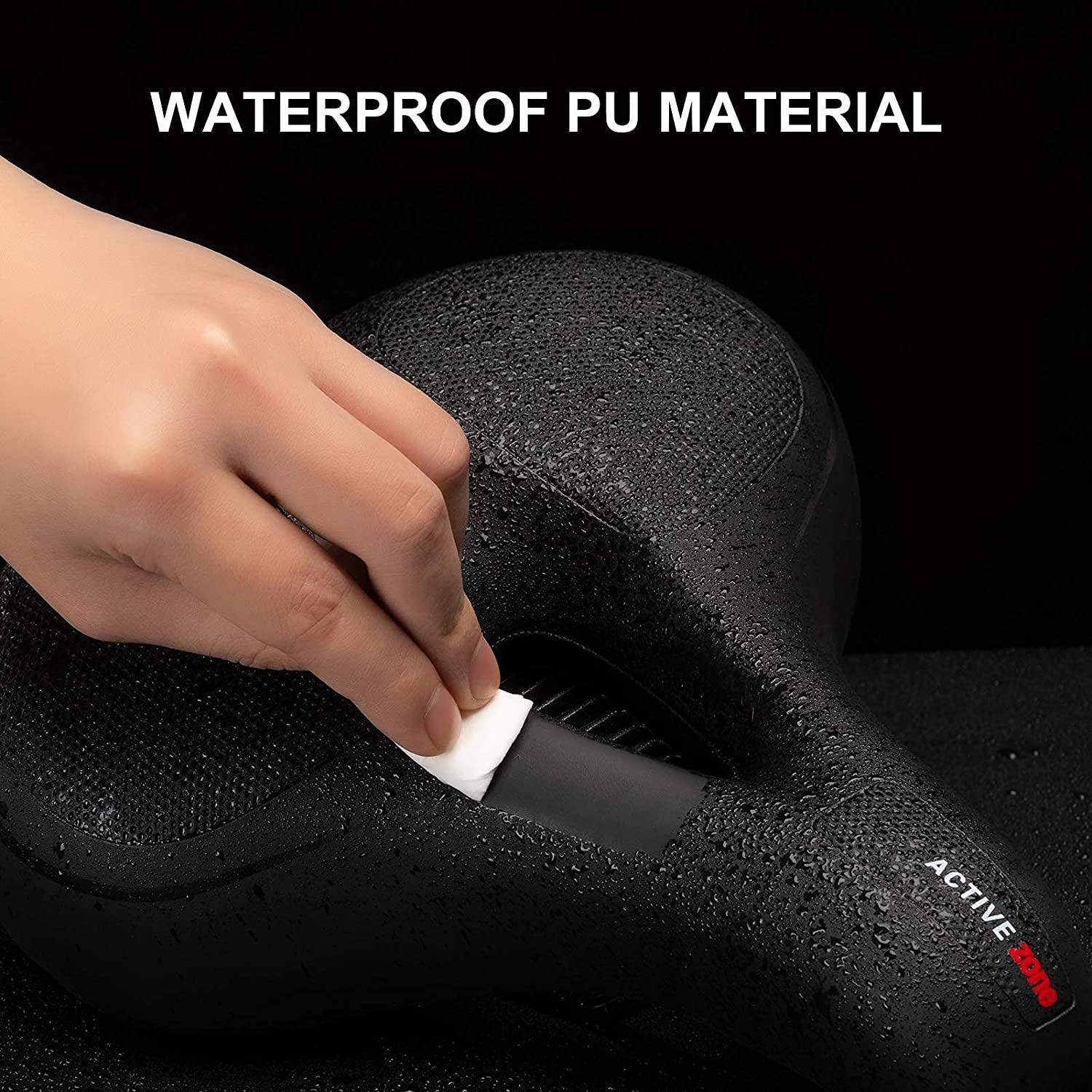 ROCKBROS Comfortable Bike Seat Bicycle Saddle for Men Women Waterproof Wide Soft Bike Cushion Dual Shock Absorbing Bike Accessories Fit for Mountain Road Bike with Reflective Strip Reflective Strip image number 5