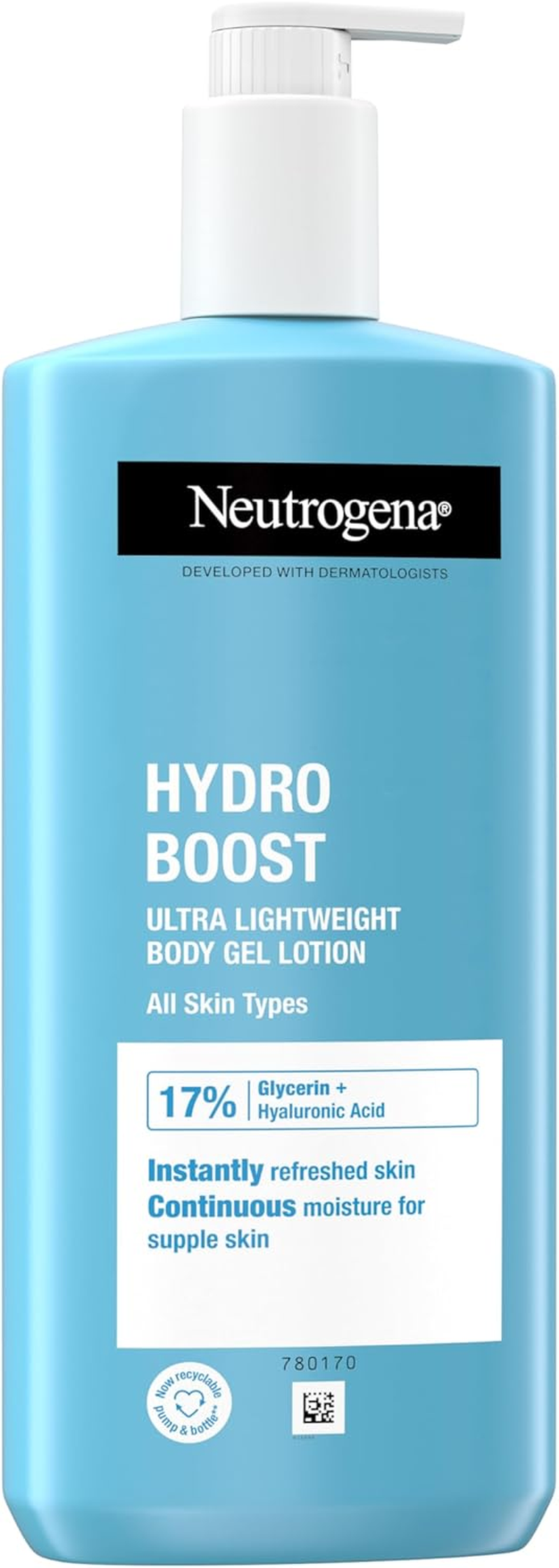 Neutrogena Hydro Boost Body Lotion Gel, Ultra Light Moisturising Cream with Hyaluron, for Normal to Dry Skin, 400 Ml image number 6