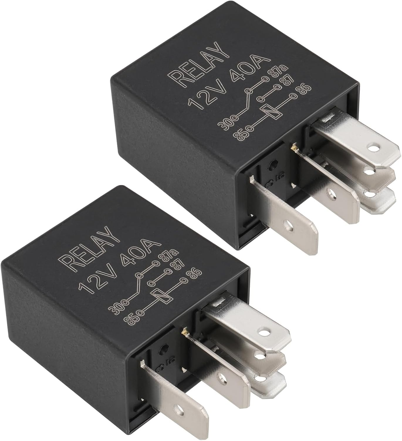 Be in Your Mind 2Pcs Micro Relay 5 Contacts Changeover CO 12V 15A 25A 40A Vehicle with Diode Relay Switch 5Pin Automotive Power Relay 95225-2D000,25422819, 6555HJ image number 6