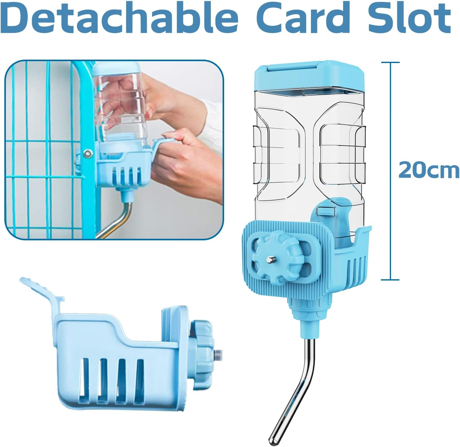 Small Animal Water Bottle [10Mm Spout, 900Ml] Hanging Water Dispenser Feeder Cage Crate Hutch Bunny Puppy Cat Rabbit Chinchilla Ferret Guinea Pigs Squirrel Hedgehog image number 2