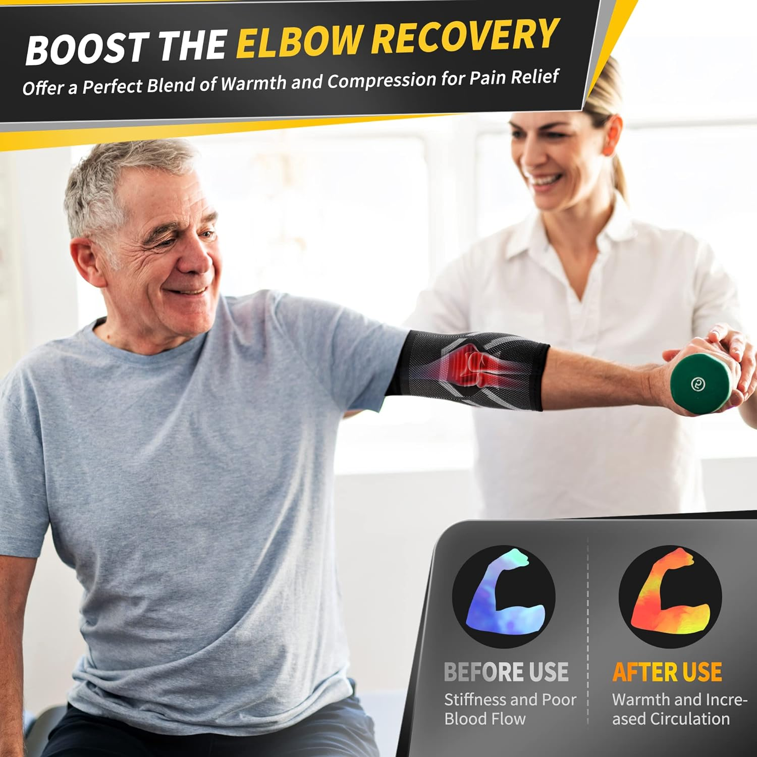 CAMBIVO Tennis Elbow Brace for Tendonitis and Tennis Elbow, Golfers Elbow, 2 Pack Arm Compression Sleeves for Women and Men, B&iacute;ceps Support Sleeve for Weightlifting, Basketball and Workout (Grey, L)