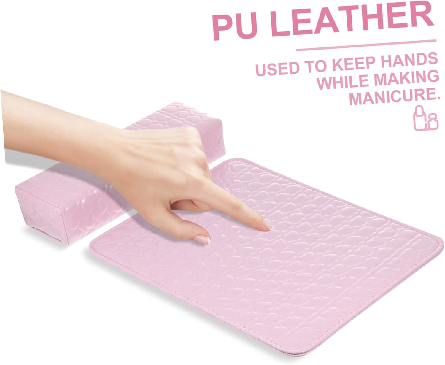 PENIKOKO 2Pcs Nail Hand Rest Pillow Leather Hand Rests Cushion Manicure Mat Nail Beauty Pad image number 4