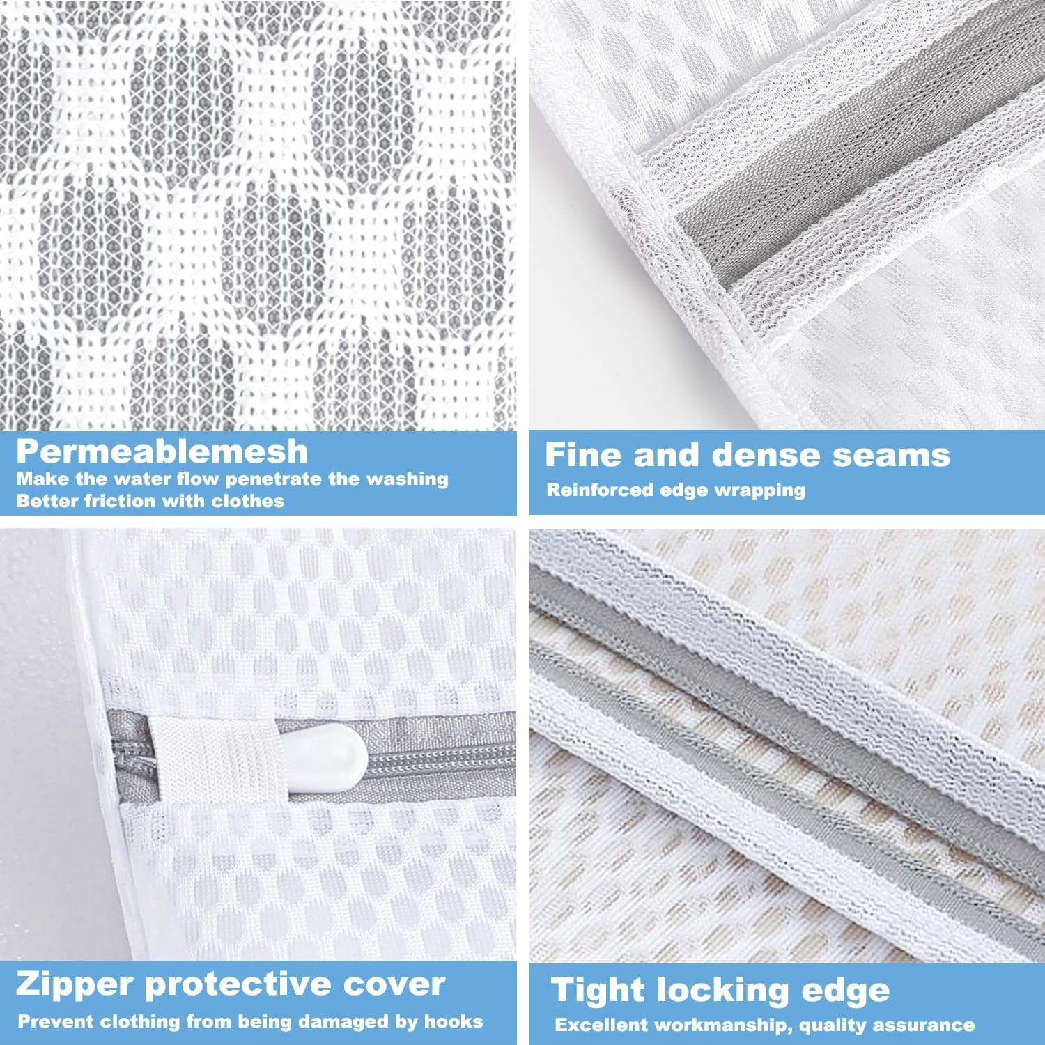 Aieve 3 PCS Honeycomb Mesh Laundry Bags, 16 X 20 Inch Durable Washing Bag for Smalls, Clothing, Footgear, Travel Storage Organize Bag (3 Large) image number 2