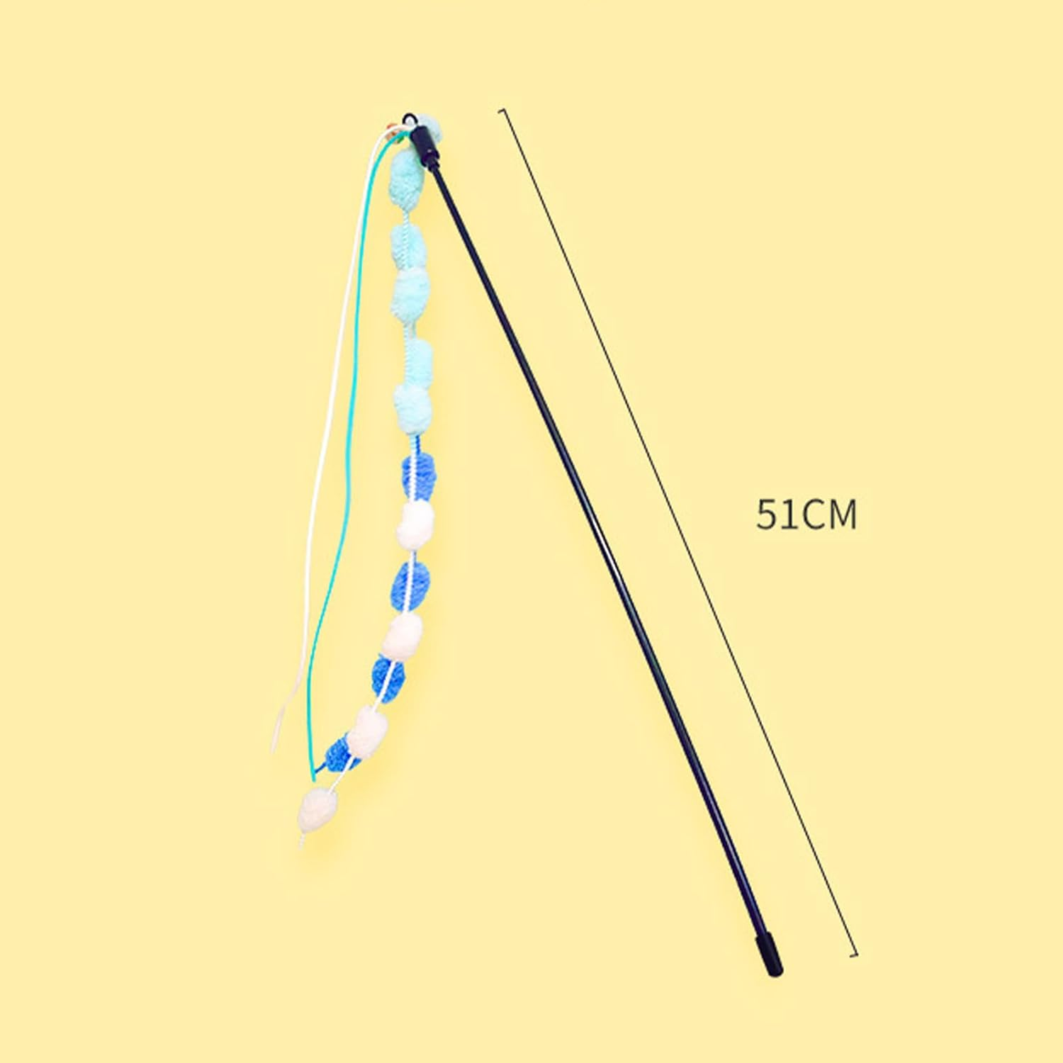 Cat Wand Toys, Sturdy Bite Resistant Soft Interactive Cat Teaser Wand Toys with Tassel, Cat Teaser Wand Interactive Cat Toys for Indoor for Kittens Small Cats(Blue)