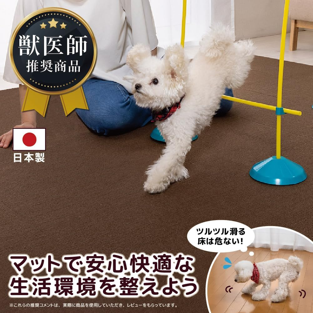 Sanko KP-58 Veterinarian Recommended Water Repellent Tile Mat for Pets, 11.8 X 11.8 Inches (30 X 30 Cm), 40 Pieces, Brown, Dogs, Cats, Sanko Carpet, Made in Japan, Water Repellent, Deodorizing,