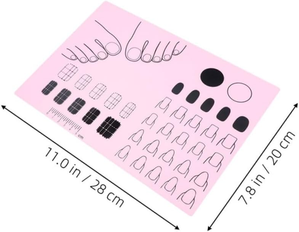 DECOMELODY 2Pcs Silicone Nail Art Practice Mat for Manicure Training Reusable High Precision Coloring Stamping Pad Lightweight Portable Nail Supplies for Beginners and Professionals image number 2