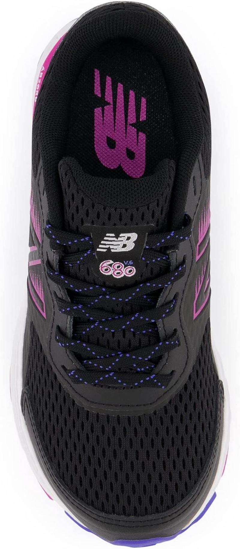 New Balance Kids 680V6 Running Sport Sneakers Shoes Black/Magenta Pop/Aura/Libra 11.5 M image number 6