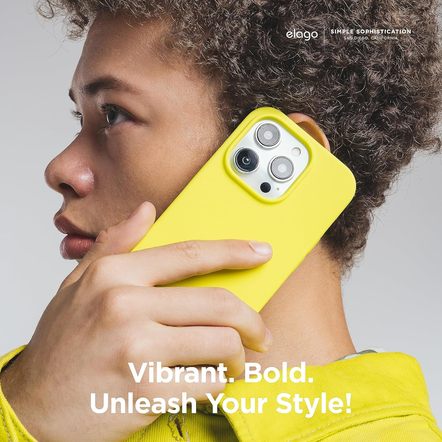 Elago Liquid Silicone Case Compatible with Iphone 15 plus Case, Premium Silicone, Full Body Protective Cover [4 Layer Shockproof Structure], Anti-Scratch Soft Microfiber Lining (Neon Yellow) - Birght Blue image number 4