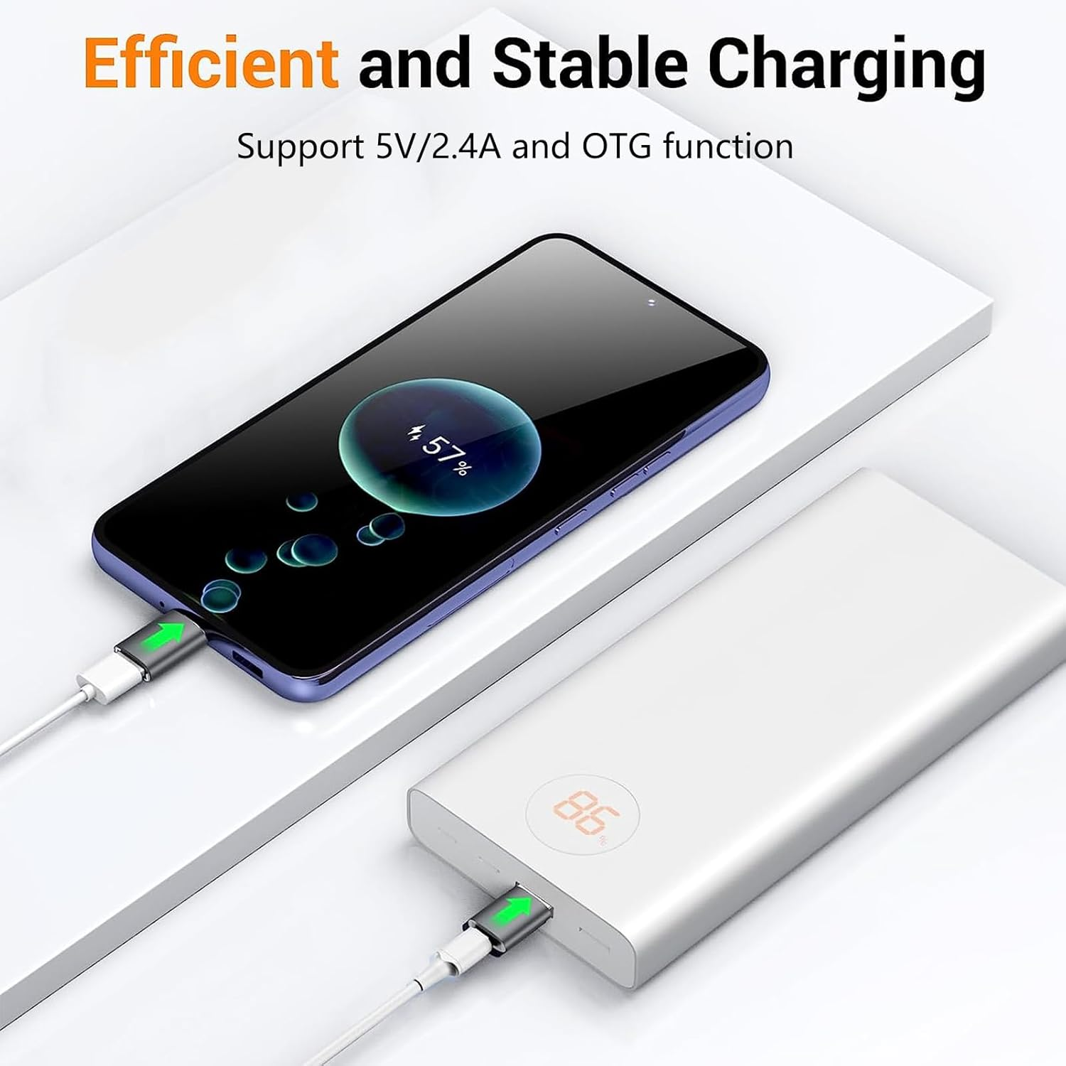 USB C to USB Adapter 2 Pack, OTG USB C Male to USB a 3.0 Female Adapter for Apple Macbook Pro, Mac Book, Ipad, Samsung Galaxy S20-S23(Grey)