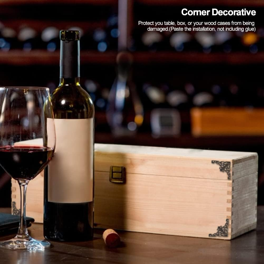 Corner Decorative, Vintage Corners Guards Book Album Edge Cover Flat Iron Decorative Elegant Metal Protectors for Wall Edges Furniture Home Office Decor DIY Wood Products Decoration(Ancient Copper)