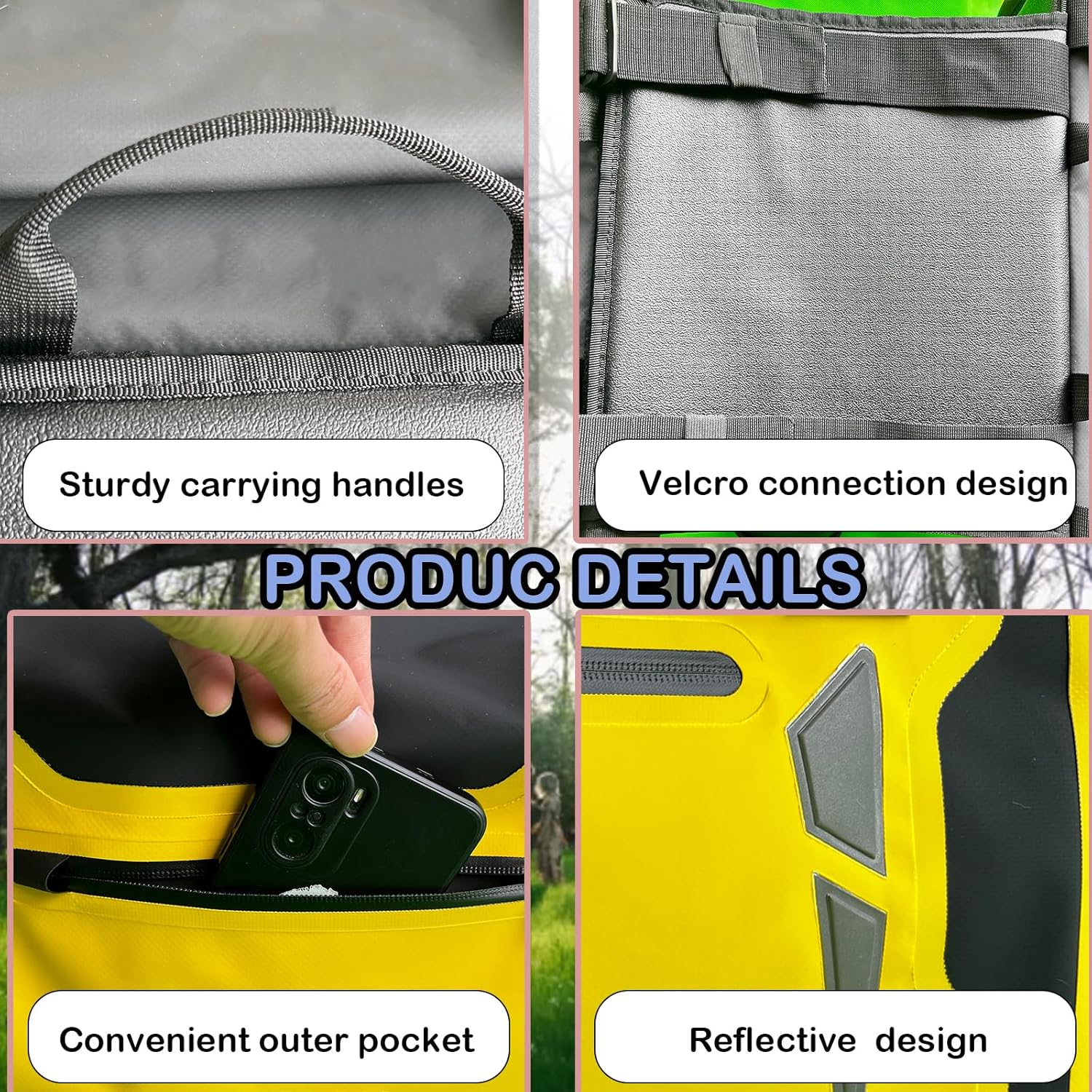 Motorcycle Saddle Bags Waterproof 60L (30L*2) Motorbike Saddlebags Motor Side Bag Pannier Bag for Most Motorcycle Racks (Black) - Black image number 4