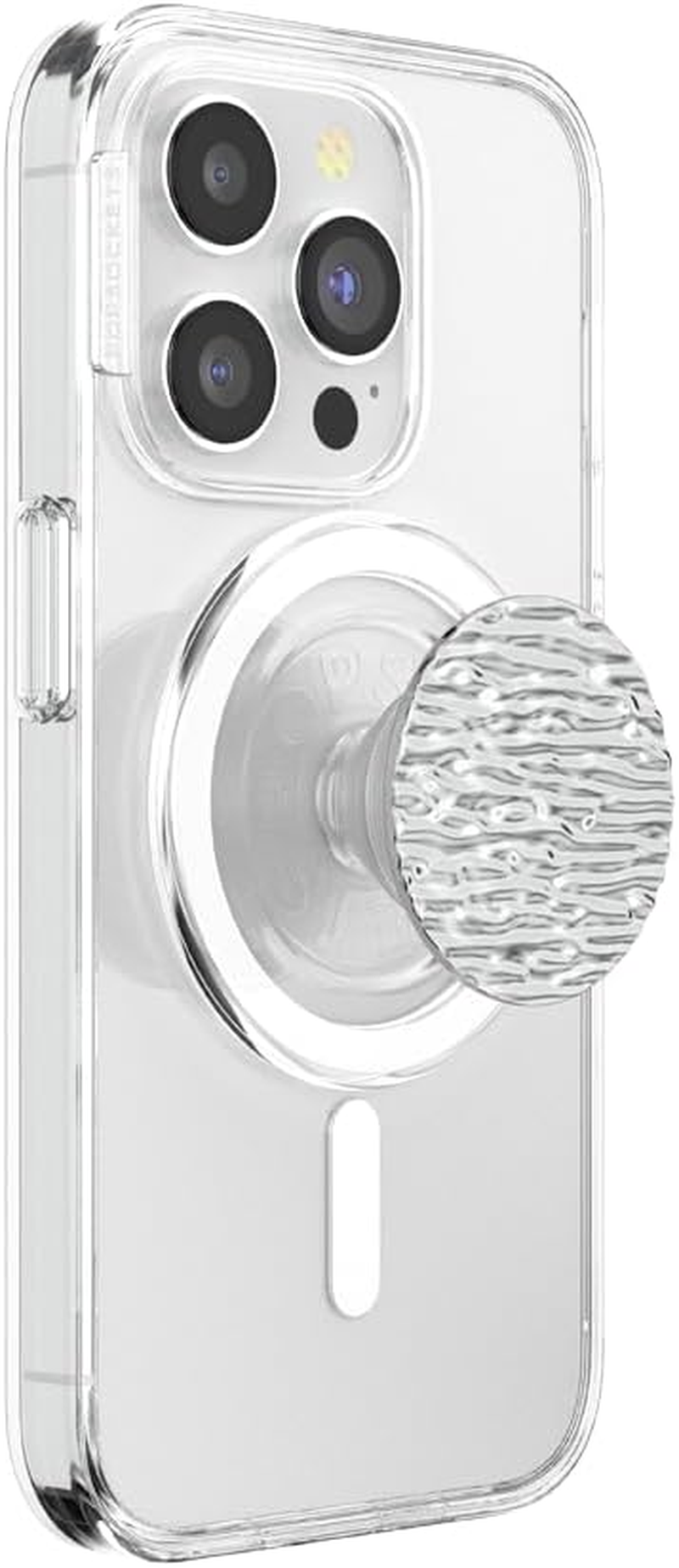 Popsockets round Phone Grip Compatible with Magsafe, Adapter Ring Included, Phone Holder, Wireless Charging Compatible - FATA Morgana Chrome image number 2