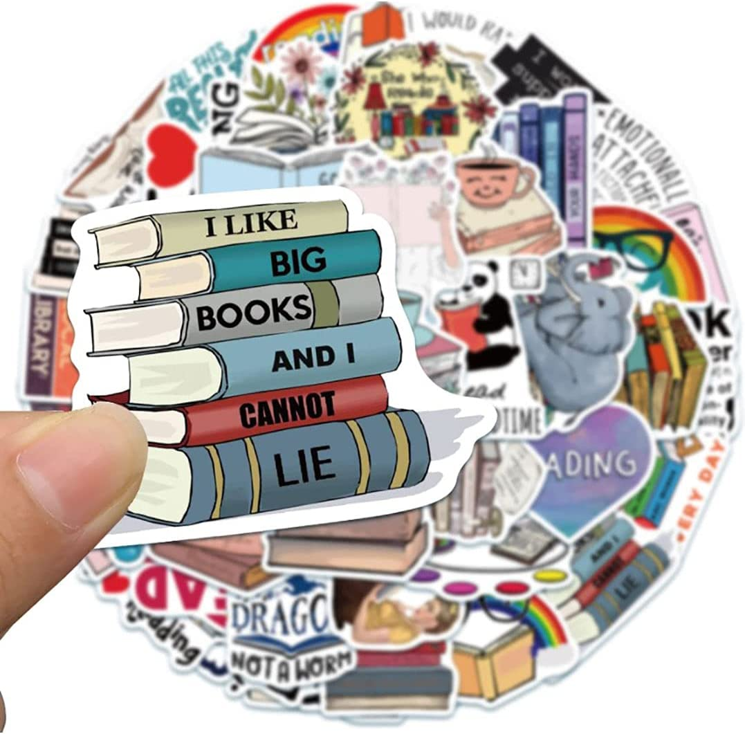 Reading Reward Stickers for Students and Teachers, 50 PCS Love Book Reading Decals Vinyl Stickers for Laptop, Water Bottles, Computer, Phone, Classroom, Cute Motivational
