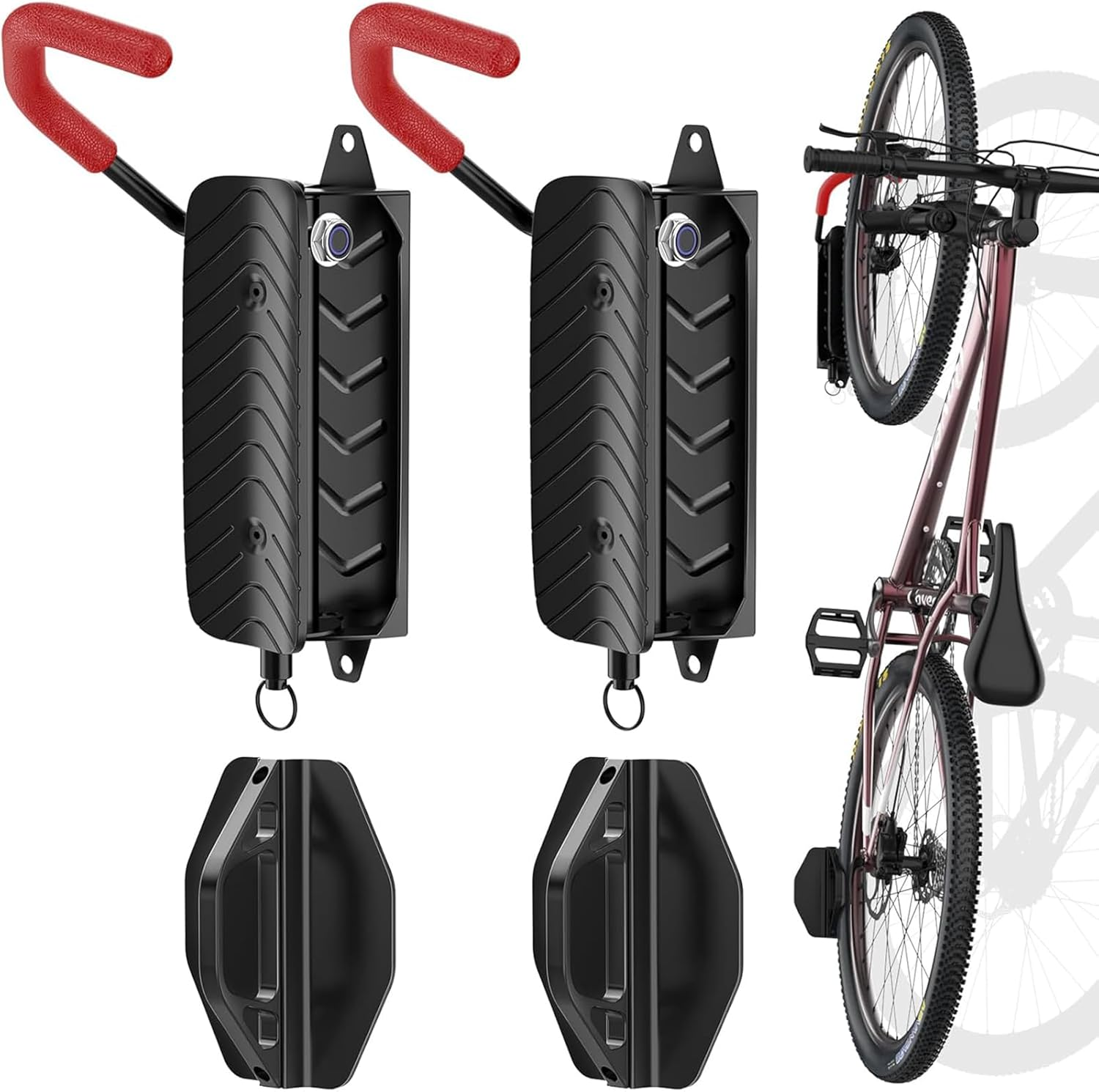 Swivel Bike Wall Mount, Bike Hooks for Garage, Wall Mount Bike Rack Bike Hangers for MTB, Road, Bicycle, Bike Storage Rack for Garage Apartment Indoor (2Pack) image number 5