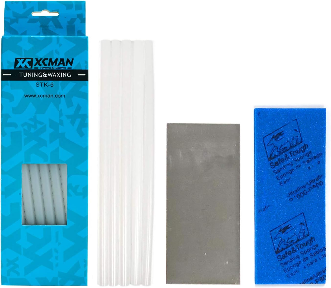 XCMAN Alpine Freeride Snowboard Ski Base Ptex Base Repair Kit:5 Ptex,Metal Scraper,Sanding Sponge
