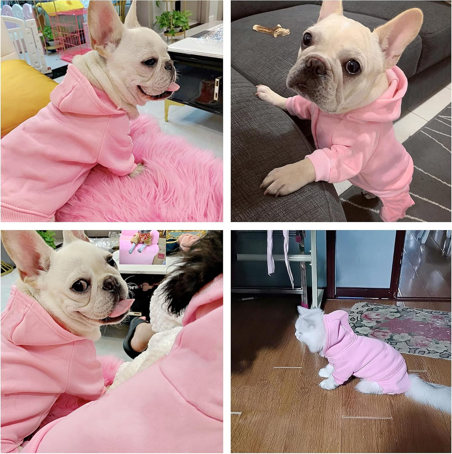 Dog Clothes, Dog Costume, Dog Hoodie, Dog Winter Coat, Dog Dress, Dog Coat, Dog Onesie, Dog Sweatshirt, ​​4 Legs Warm Pet Costume for Small Dogs Cats Boy or Girl, 1 Pack Pink M image number 3