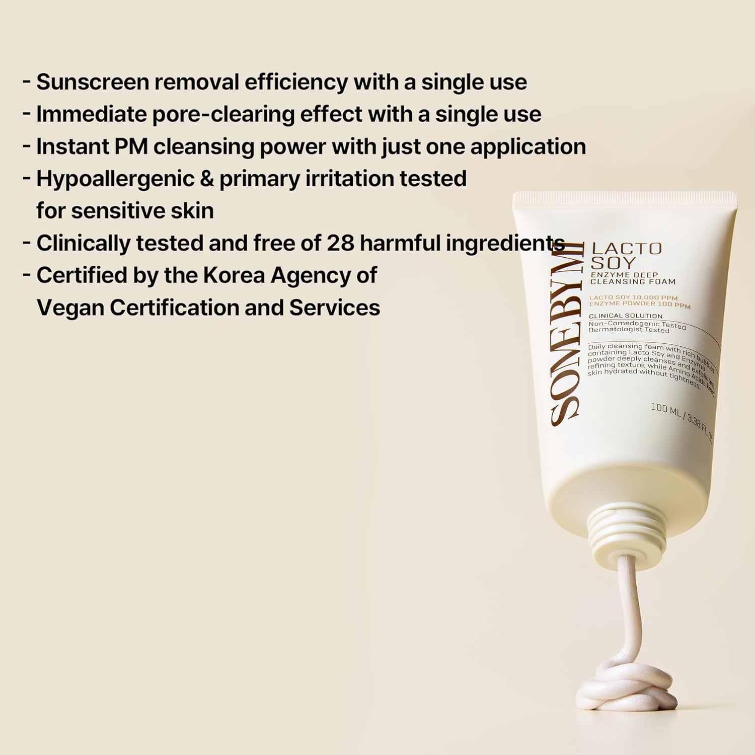 SOME by MI Lactosoy Enzyme Deep Cleansing Foam 100 Ml image number 4