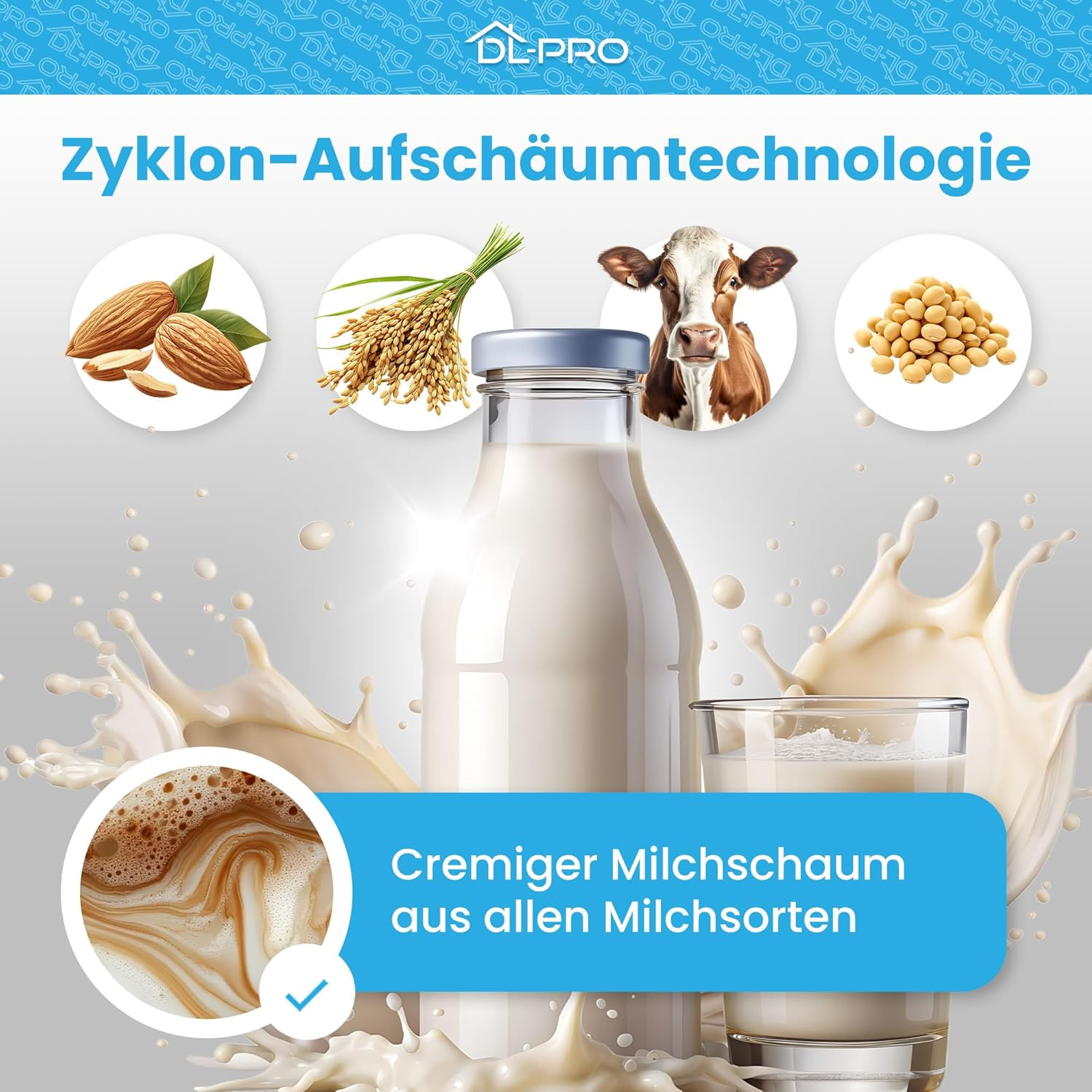 Dl-Pro Milk Container with Lid C Version Milk Carafe for Lattego Fully Automatic Coffee Machine 3200 4300 5000 5400 Series EP2030 to EP5934 for Philips CP1199 Replaces 421945100771 421944083391