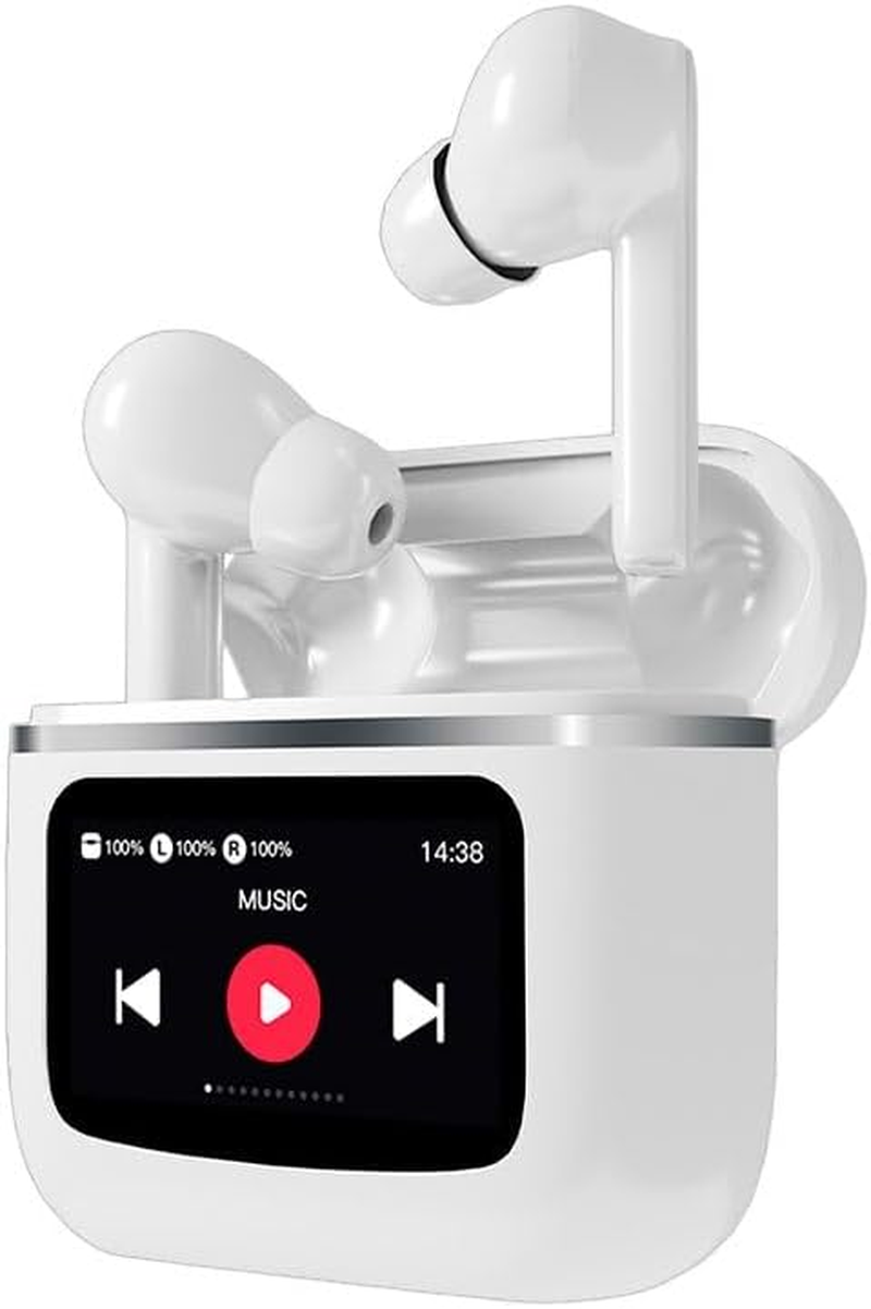 Cool White LCD Touch Stereo Bluetooth Headphones image number 2