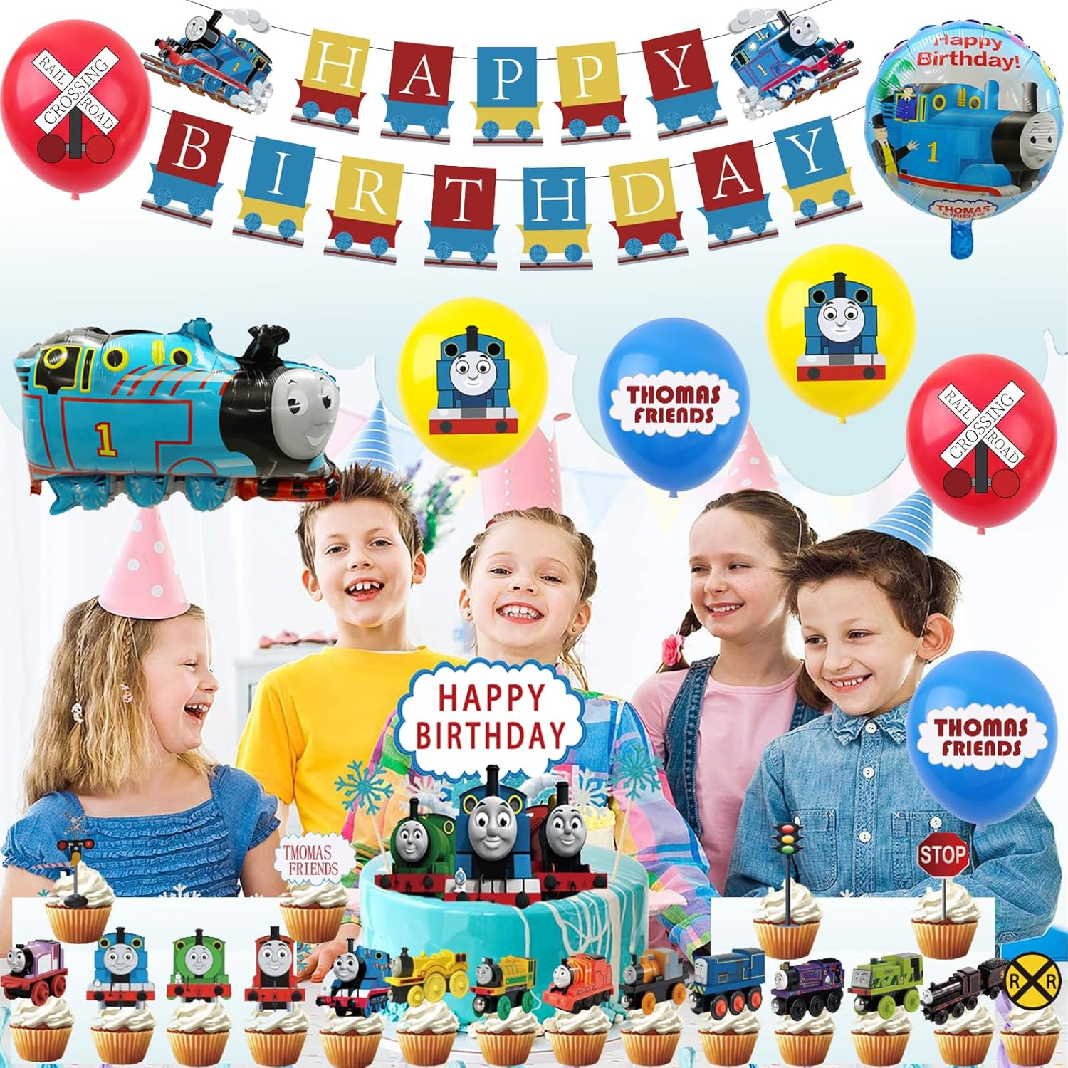Thomas Locomotive Birthday Decoration Thomas Children'S Birthday Decoration Thomas Train Decoration Birthday Thomas Balloons Decoration Thomas Train Balloons Birthday Thomas Cake Decoration Thomas Birthday Banner image number 3