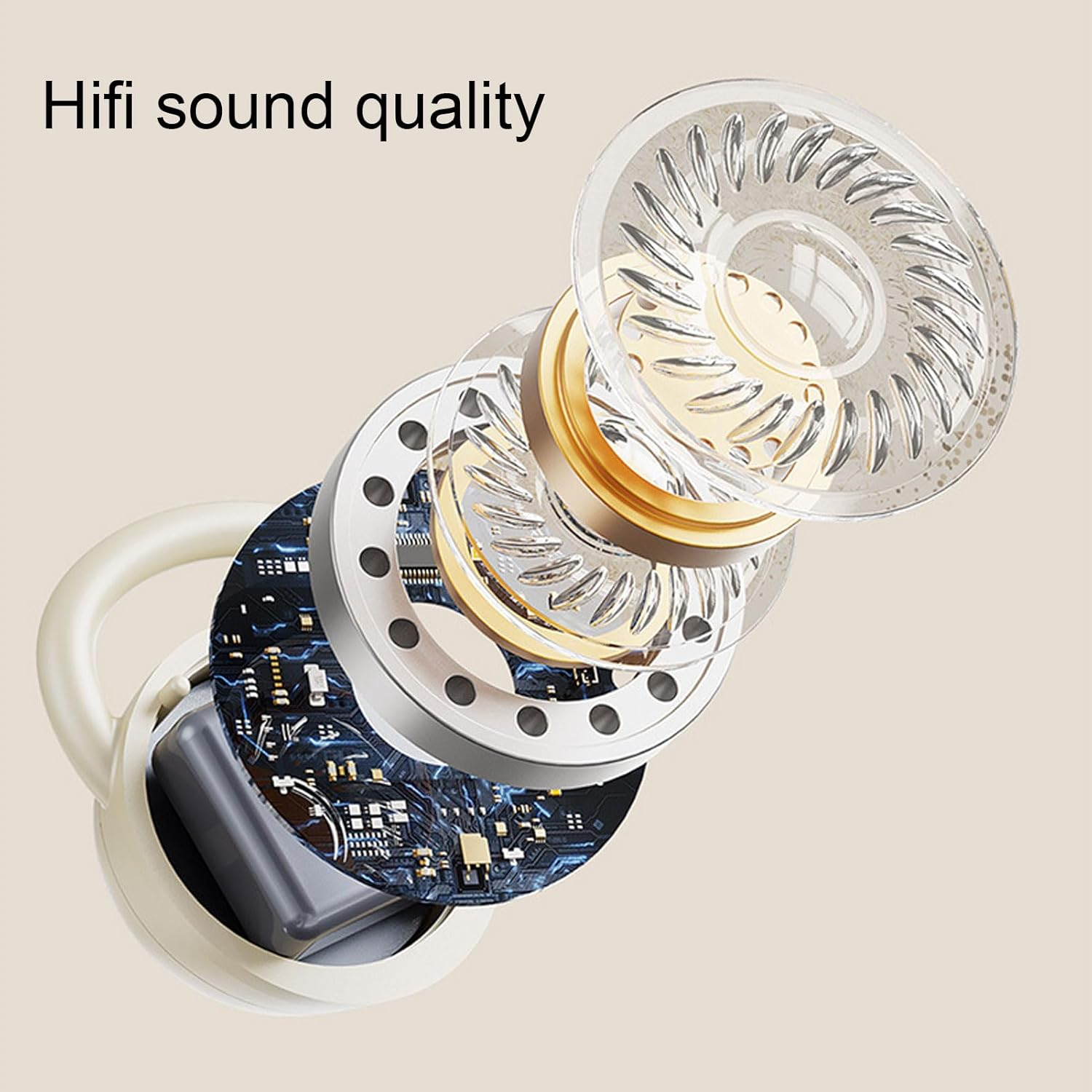 MENDUNER Wireless Earbuds Noise Cancelling, Bluetooth 5.4 Gaming Headphones 25H Playtime, Low Latency Mode, Lightweight Sleeping Earbuds for Running, Sports (Skin Color) - Black image number 3