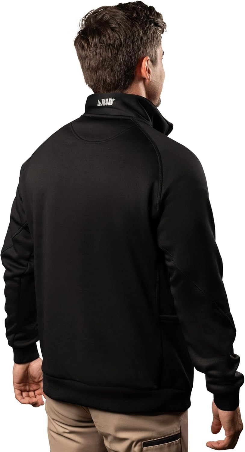 Bad Workwear Waterproof Rain-Defend Hi-Vis Fleece 1/4 Zip Jumper - Waterproof & Windproof | Fleece Fabric | Men&rsquo;S Jumper with Pockets | Regulate Warmth | Elastic Wrists | image number 2