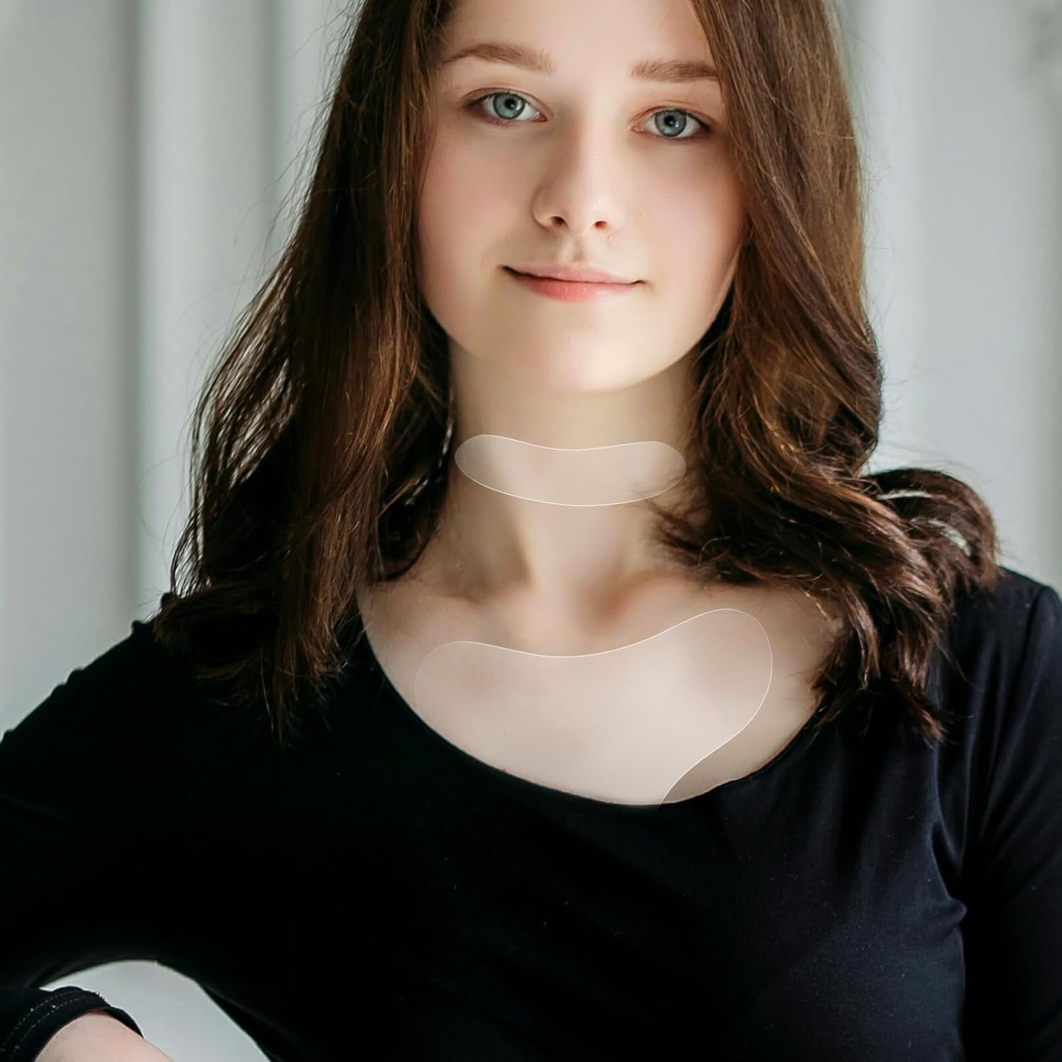 Silicone Chest and Neck Wrinkle Patches, Transparent, 2 Piece Set, Decollete Anti-Wrinkle Pads for Side Sleeping image number 5