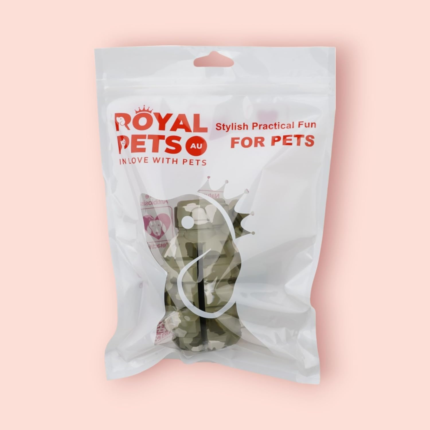 Royal Pets AU Indestructible, Durable & Tough Grenade Dog Chew Toy- Camouflage image number 3