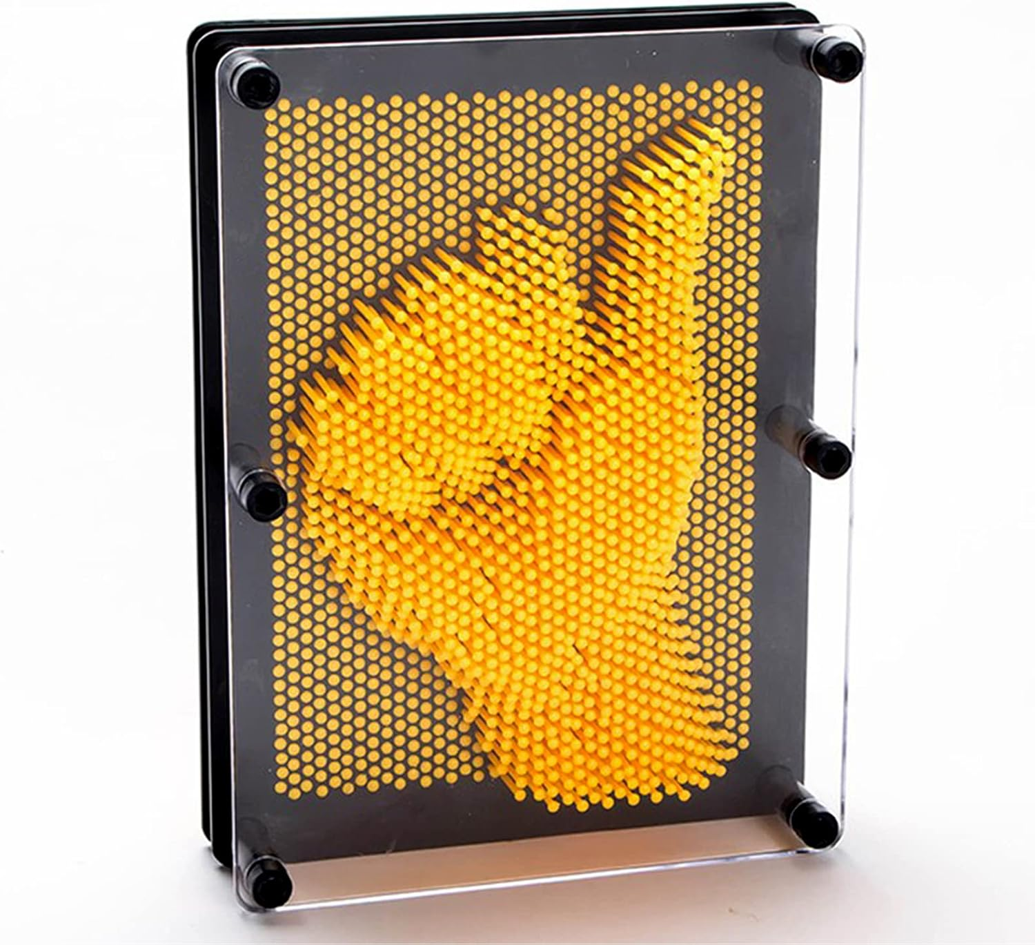 3D Pin Art Intellectual Fun Toy Rainbow Plastic Pin Art Palm Board Push Pin Toy (Rainbow-10X8Inches)