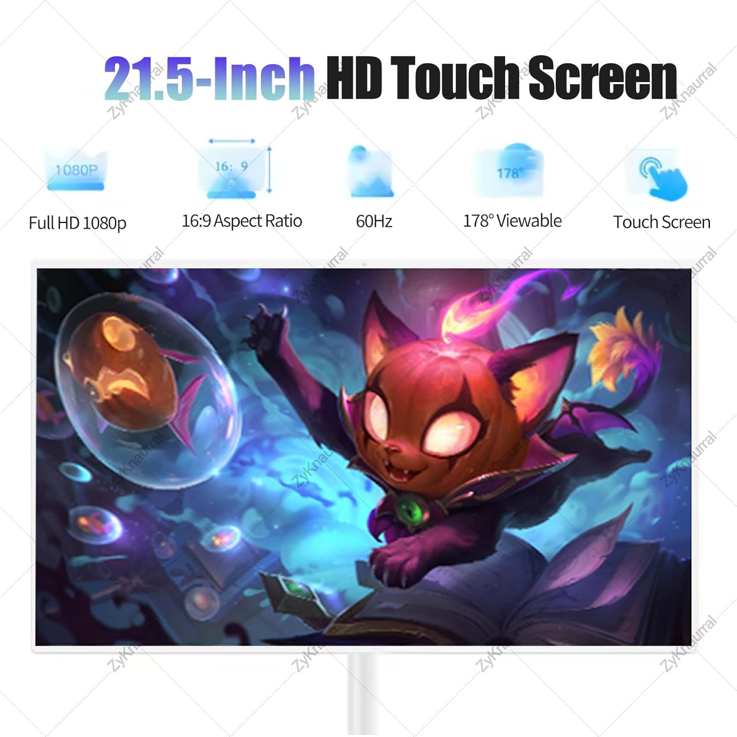 Portable TV on Wheels with Rotating Touchscreen Monitor with Android OS, Rolling Tablet Screen with Base, Built-In 6000Mah Battery, Supports Horizontal and Vertical Screen Display Black-4+64G