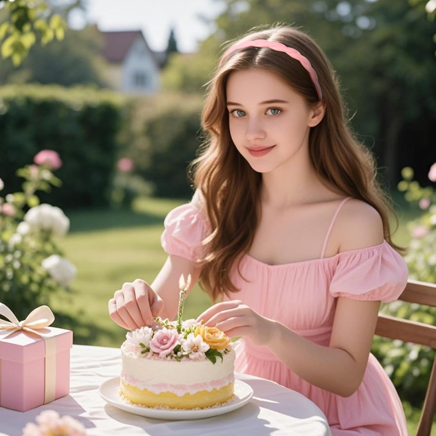 8 X Rubber Hair Wreaths in Fruit Gum Colours with Teeth image number 4