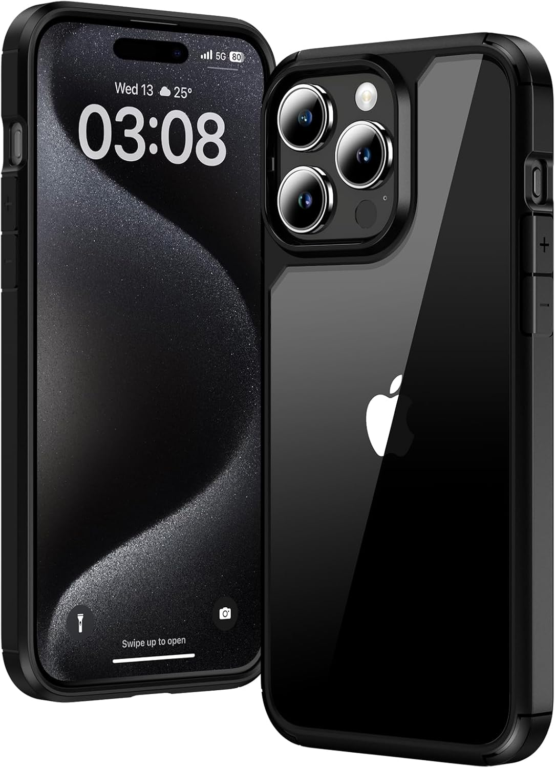 TAURI for Iphone 16 Pro Max Case 6.9", Military-Grade Protection, [Anti-Yellowing] Shockproof Transparent Back Bumper Phone Cover - Black