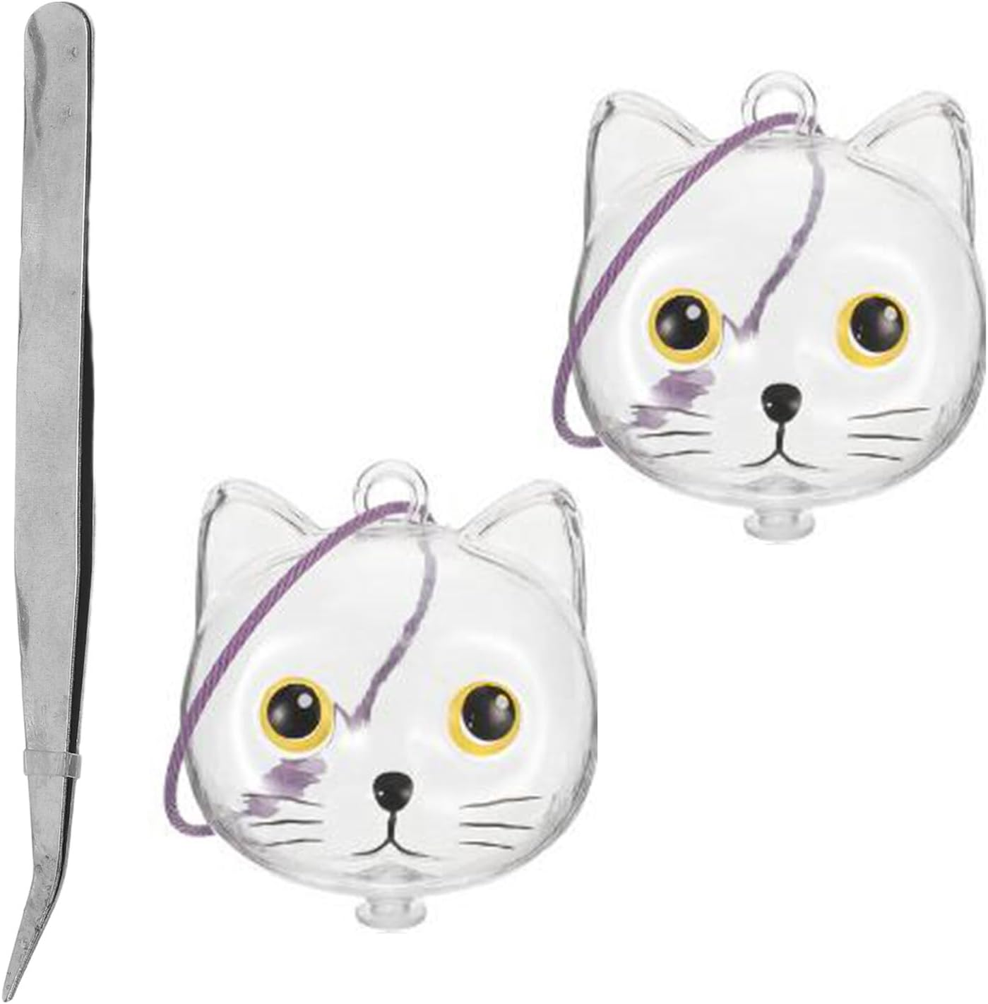 UPKOCH 3Pcs Cat Hair Storage Box Capsule Keychain Charm Tweezers Pet Hair Collector Keepsake Organizer