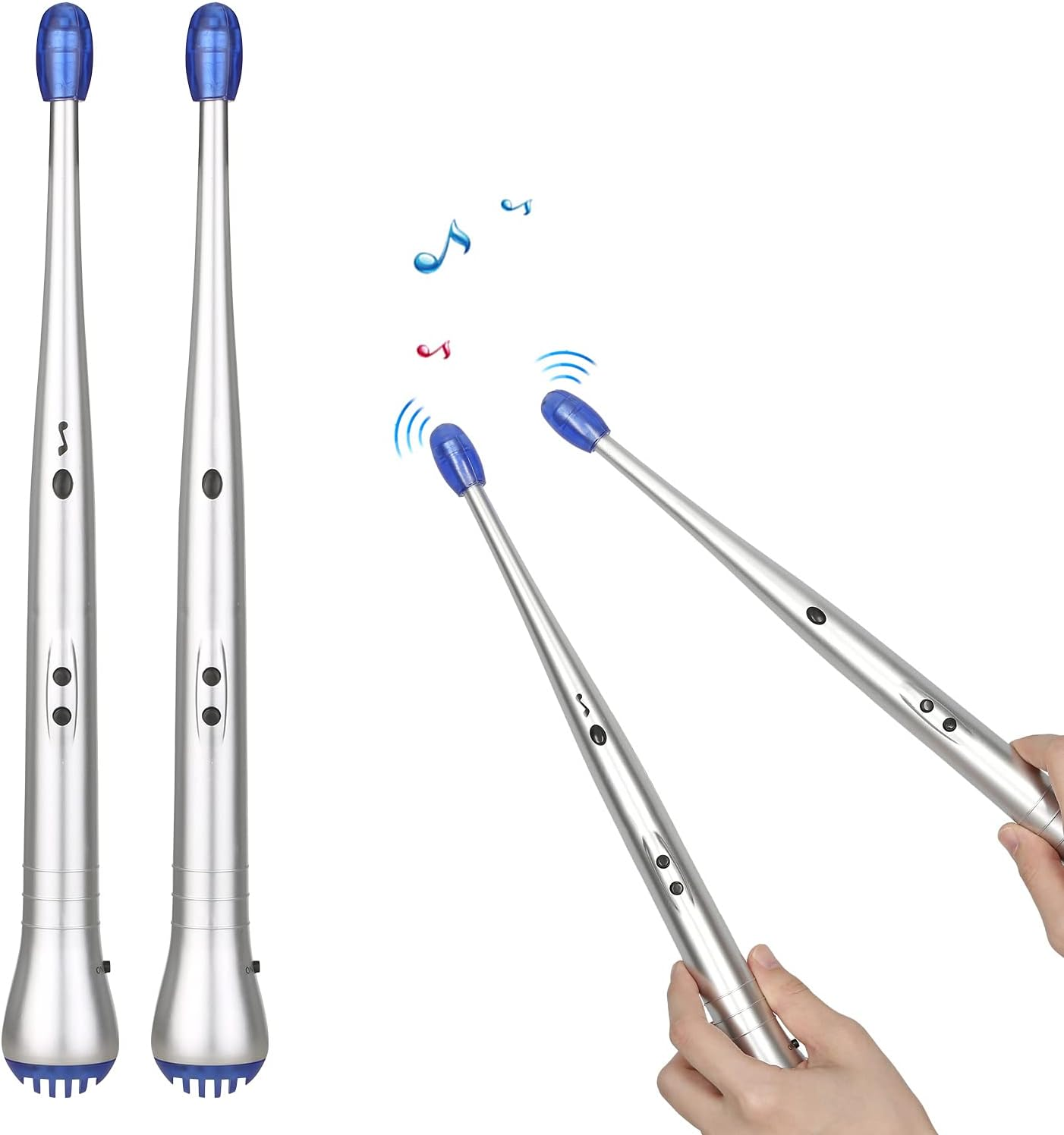 Electric Drum Sticks with Light and Music Drumsticks Cymbal Snare Sound Portable Percussion Musical Instrument for Boys Girls