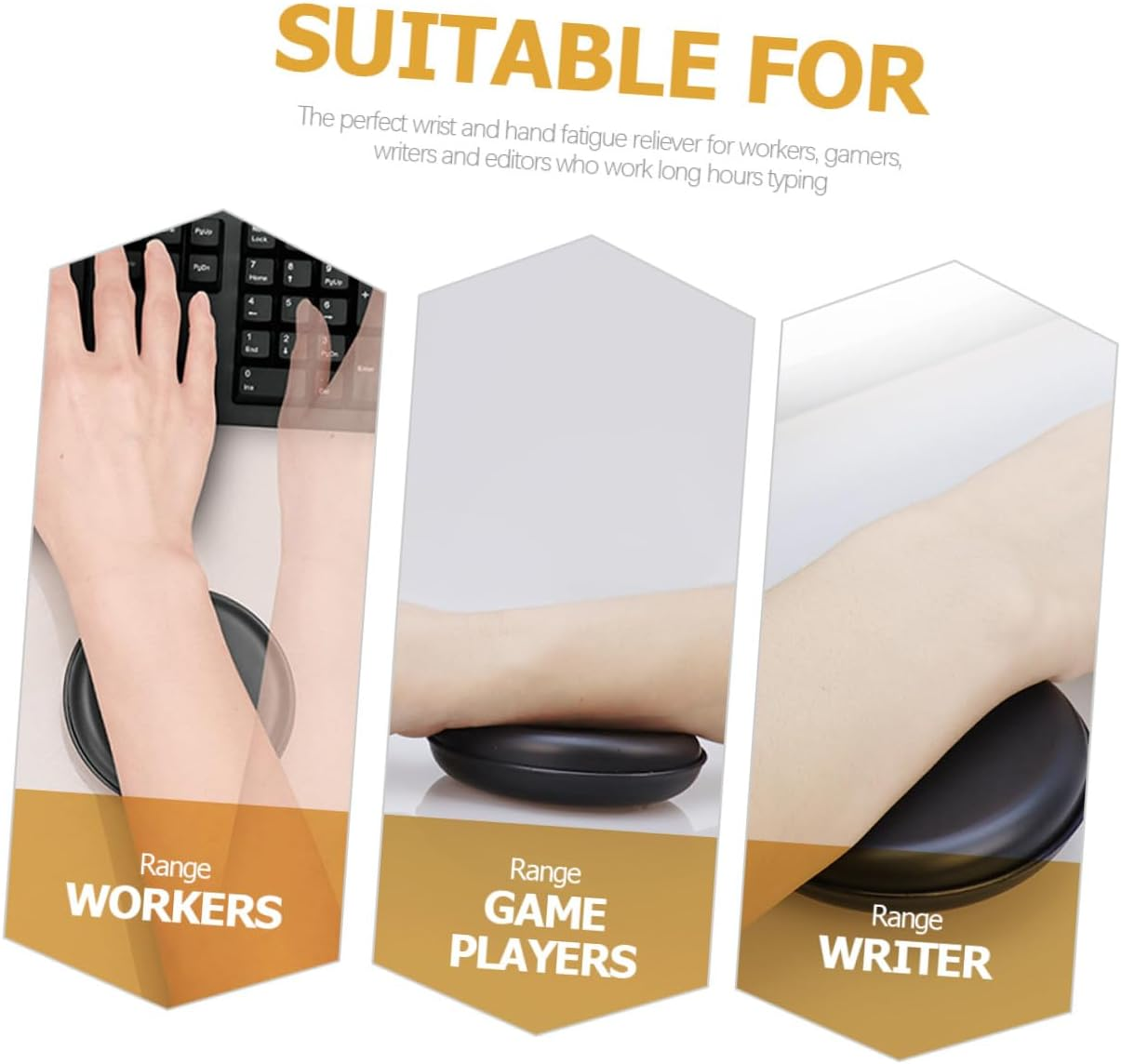 WESIEVYA Ergonomic Keyboard Mouse Wrist Rest Pad Comfortable Support Cushion for Laptop Computer Gaming Office Use Lightweight and Portable Design image number 1